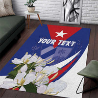 Personalized Cuba Hedychium Coronarium Area Rug With Coat Of Arms - Wonder Print Shop