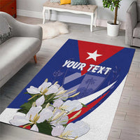 Personalized Cuba Hedychium Coronarium Area Rug With Coat Of Arms - Wonder Print Shop