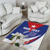 Personalized Cuba Hedychium Coronarium Area Rug With Coat Of Arms - Wonder Print Shop