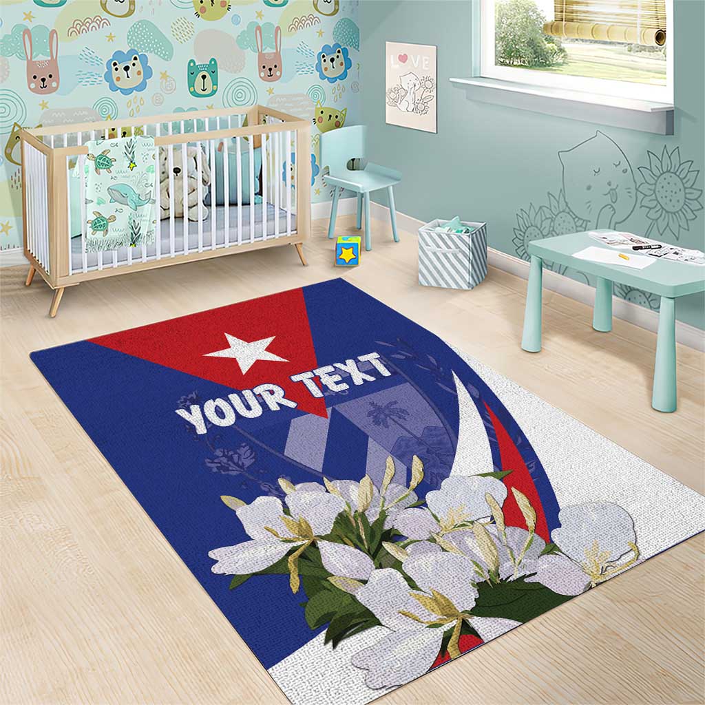 Personalized Cuba Hedychium Coronarium Area Rug With Coat Of Arms - Wonder Print Shop