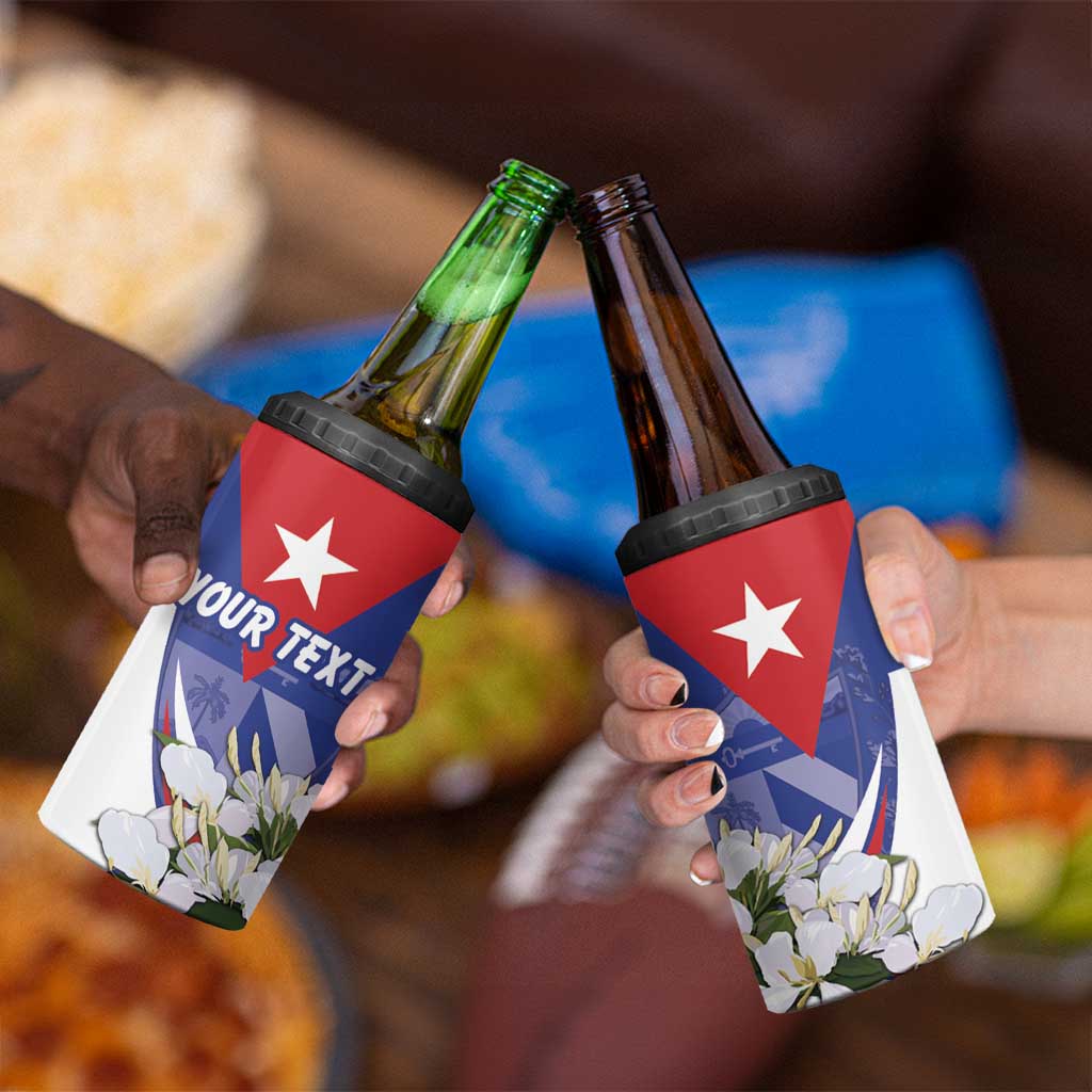 Personalized Cuba Hedychium Coronarium 4 in 1 Can Cooler Tumbler With Coat Of Arms - Wonder Print Shop