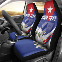 Personalized Cuba Hedychium Coronarium Car Seat Cover With Coat Of Arms - Wonder Print Shop