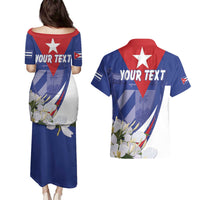 Personalized Cuba Hedychium Coronarium Couples Matching Puletasi and Hawaiian Shirt With Coat Of Arms - Wonder Print Shop