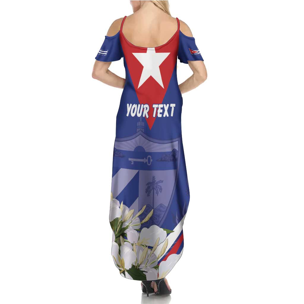 Personalized Cuba Hedychium Coronarium Family Matching Summer Maxi Dress and Hawaiian Shirt With Coat Of Arms - Wonder Print Shop