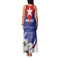 Personalized Cuba Hedychium Coronarium Family Matching Tank Maxi Dress and Hawaiian Shirt With Coat Of Arms - Wonder Print Shop