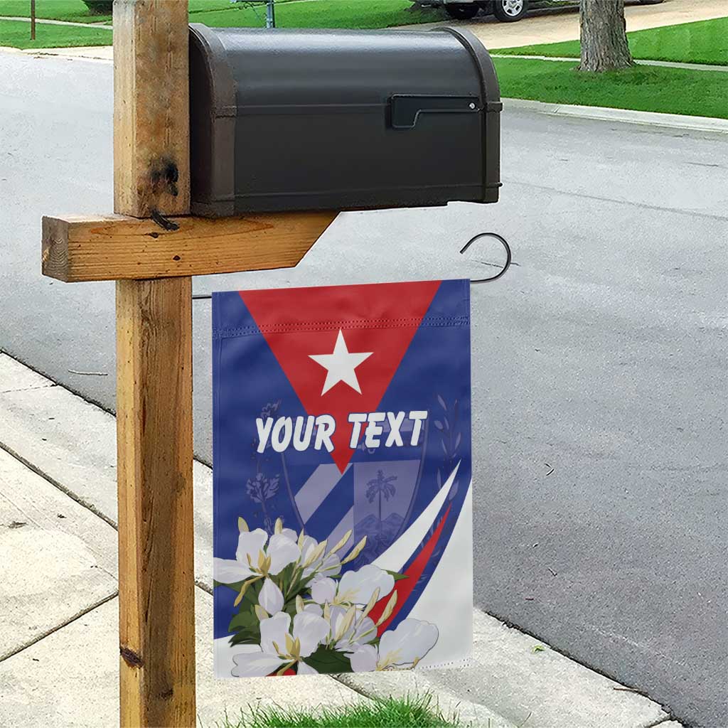 Personalized Cuba Hedychium Coronarium Garden Flag With Coat Of Arms - Wonder Print Shop