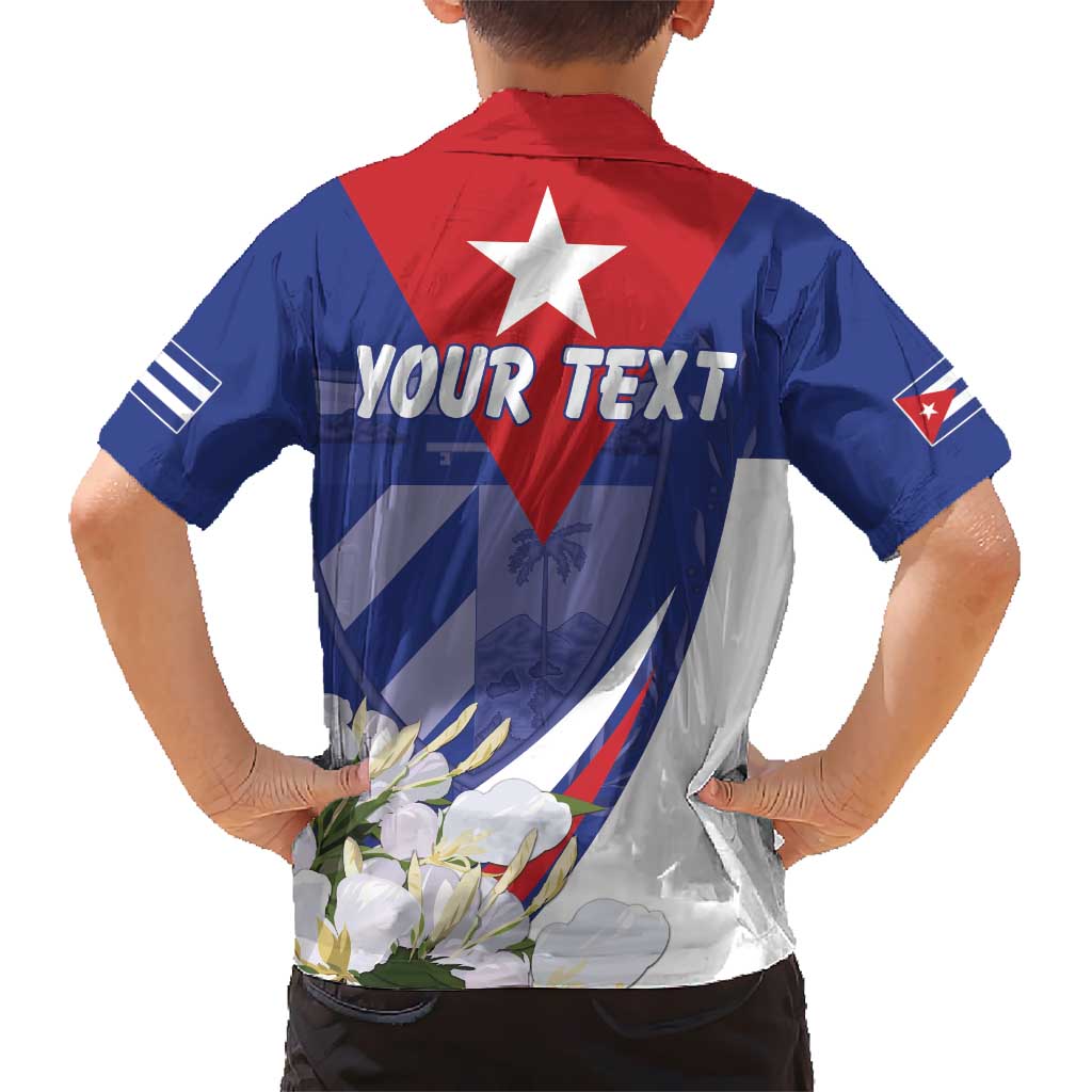 Personalized Cuba Hedychium Coronarium Kid Hawaiian Shirt With Coat Of Arms - Wonder Print Shop
