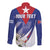 Personalized Cuba Hedychium Coronarium Long Sleeve Button Shirt With Coat Of Arms - Wonder Print Shop