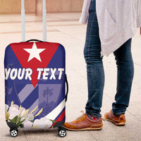 Personalized Cuba Hedychium Coronarium Luggage Cover With Coat Of Arms - Wonder Print Shop