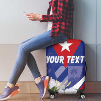 Personalized Cuba Hedychium Coronarium Luggage Cover With Coat Of Arms - Wonder Print Shop