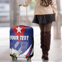 Personalized Cuba Hedychium Coronarium Luggage Cover With Coat Of Arms - Wonder Print Shop