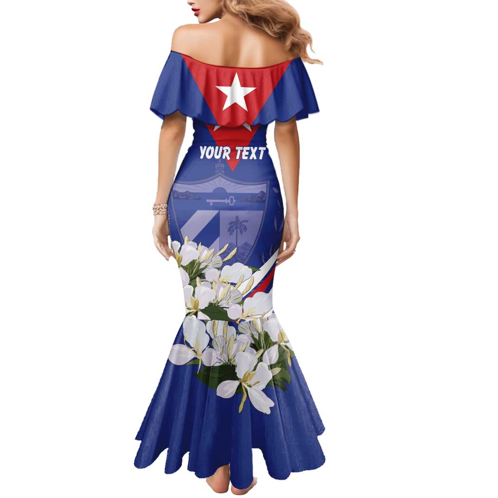 Personalized Cuba Hedychium Coronarium Mermaid Dress With Coat Of Arms - Wonder Print Shop