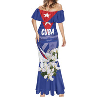 Personalized Cuba Hedychium Coronarium Mermaid Dress With Coat Of Arms - Wonder Print Shop