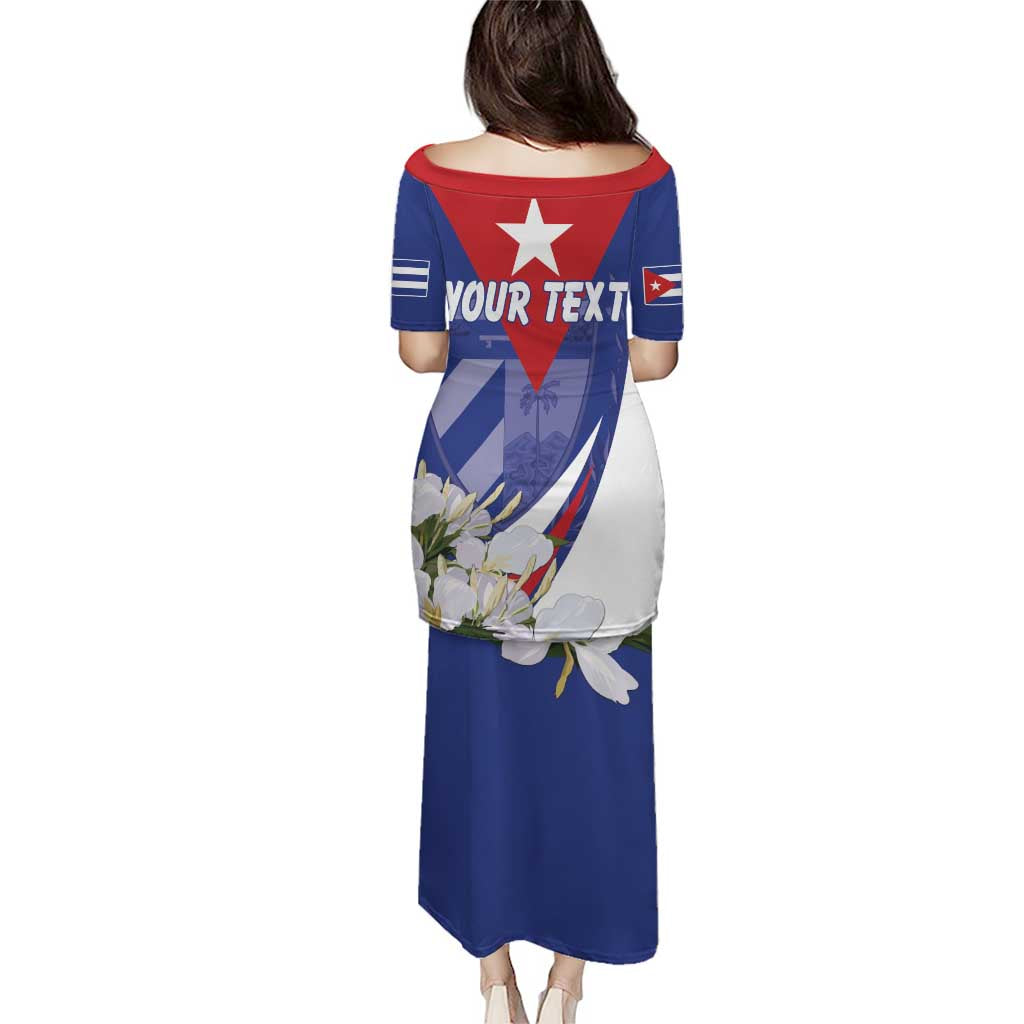 Personalized Cuba Hedychium Coronarium Puletasi With Coat Of Arms - Wonder Print Shop