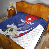 Personalized Cuba Hedychium Coronarium Quilt With Coat Of Arms - Wonder Print Shop