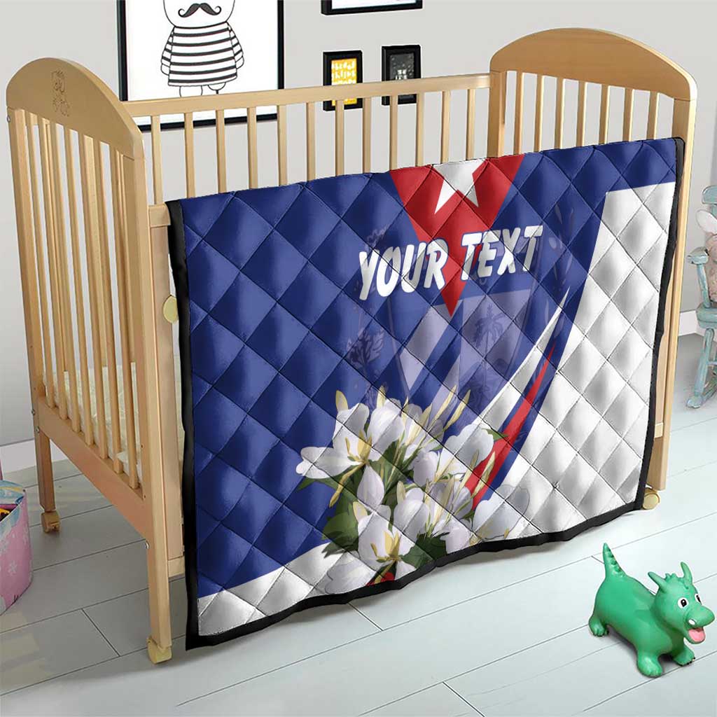 Personalized Cuba Hedychium Coronarium Quilt With Coat Of Arms - Wonder Print Shop