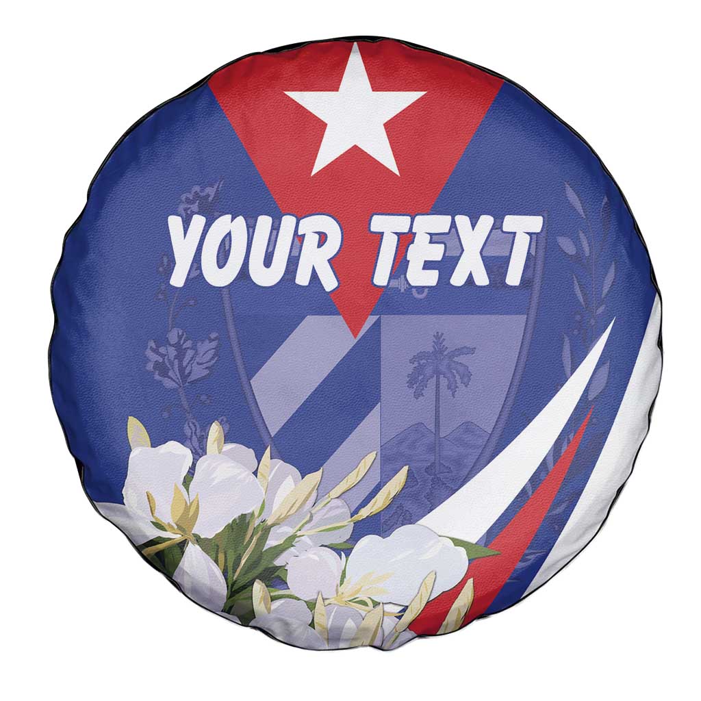 Personalized Cuba Hedychium Coronarium Spare Tire Cover With Coat Of Arms - Wonder Print Shop
