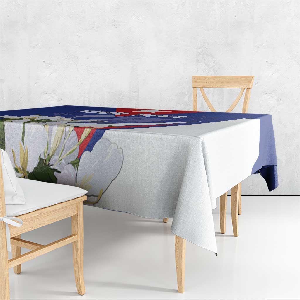 Personalized Cuba Hedychium Coronarium Tablecloth With Coat Of Arms - Wonder Print Shop