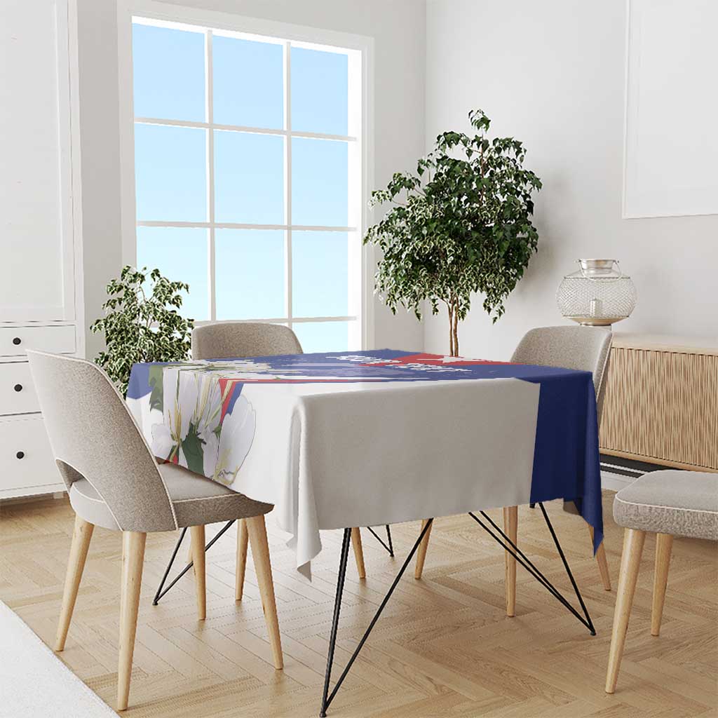 Personalized Cuba Hedychium Coronarium Tablecloth With Coat Of Arms - Wonder Print Shop