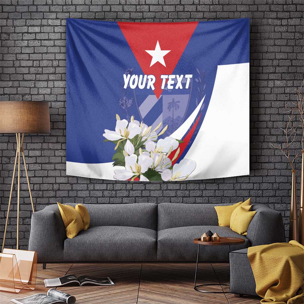 Personalized Cuba Hedychium Coronarium Tapestry With Coat Of Arms - Wonder Print Shop
