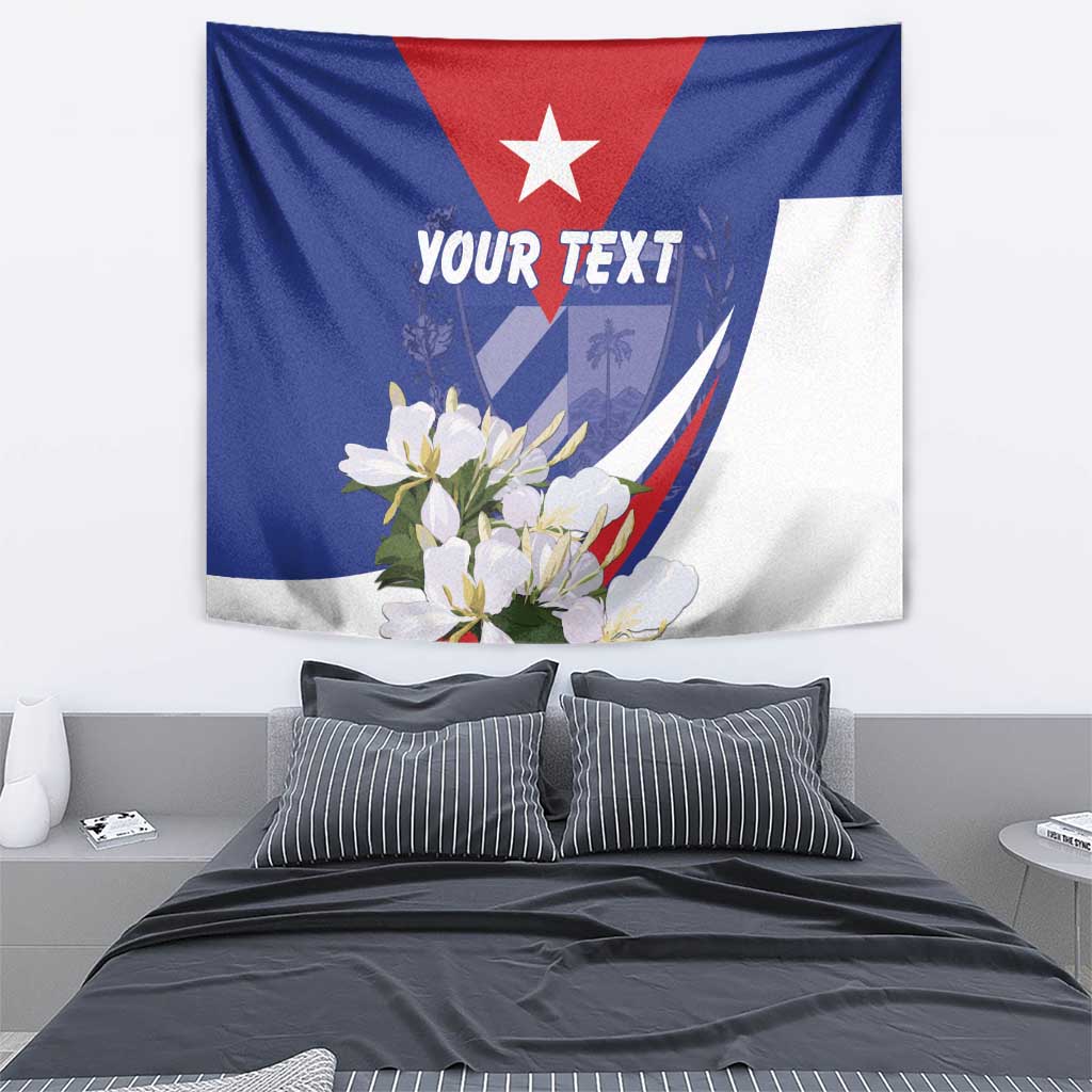 Personalized Cuba Hedychium Coronarium Tapestry With Coat Of Arms - Wonder Print Shop