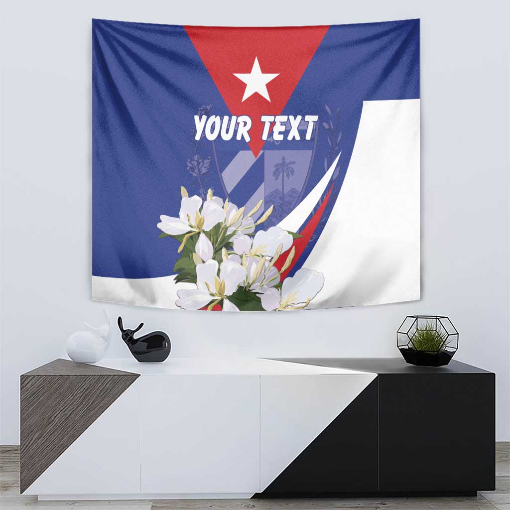 Personalized Cuba Hedychium Coronarium Tapestry With Coat Of Arms - Wonder Print Shop