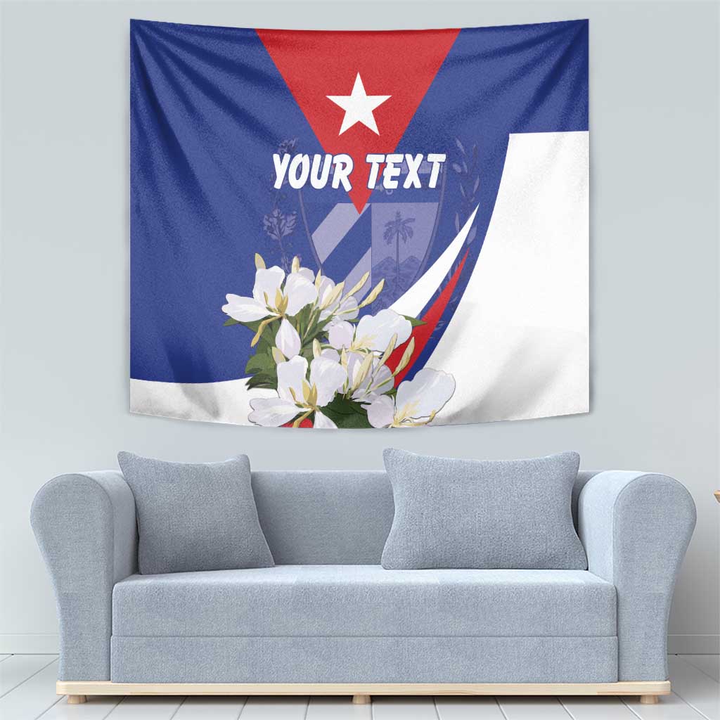 Personalized Cuba Hedychium Coronarium Tapestry With Coat Of Arms - Wonder Print Shop