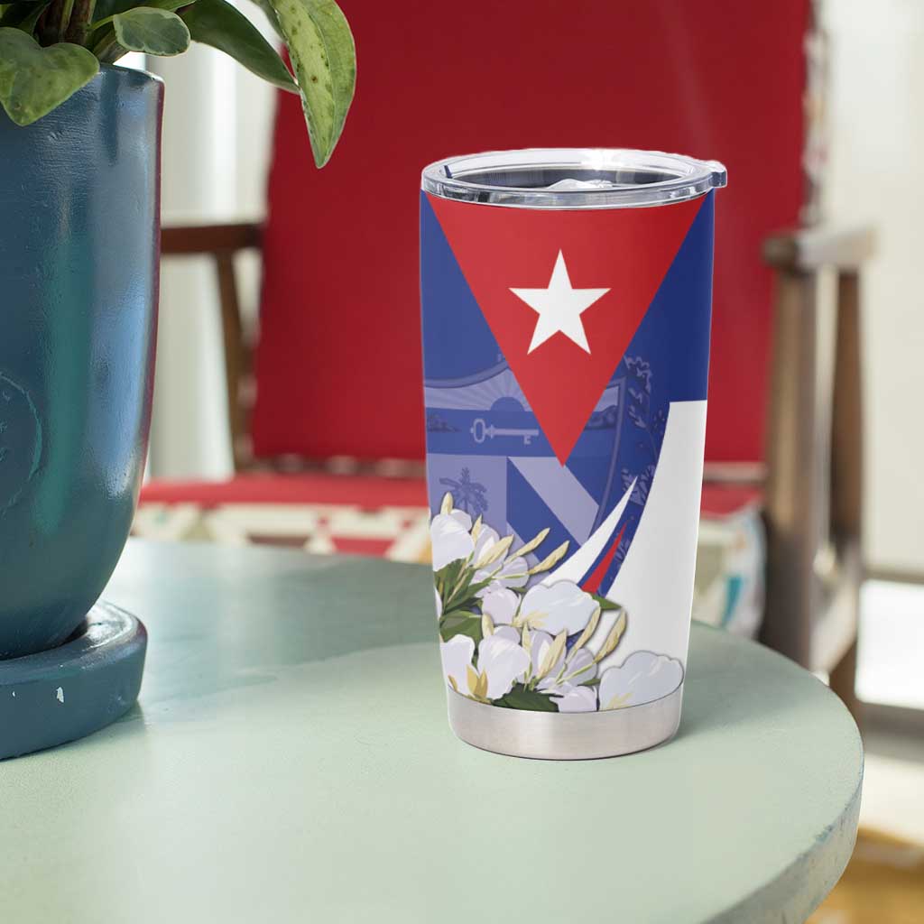 Personalized Cuba Hedychium Coronarium Tumbler Cup With Coat Of Arms - Wonder Print Shop