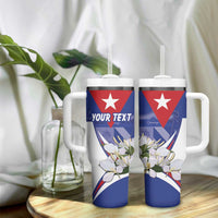 Personalized Cuba Hedychium Coronarium Tumbler With Handle With Coat Of Arms - Wonder Print Shop
