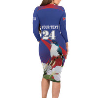 Custom Cuba Independence Day 1868 Family Matching Long Sleeve Bodycon Dress and Hawaiian Shirt Tocororo With White Mariposa - Wonder Print Shop