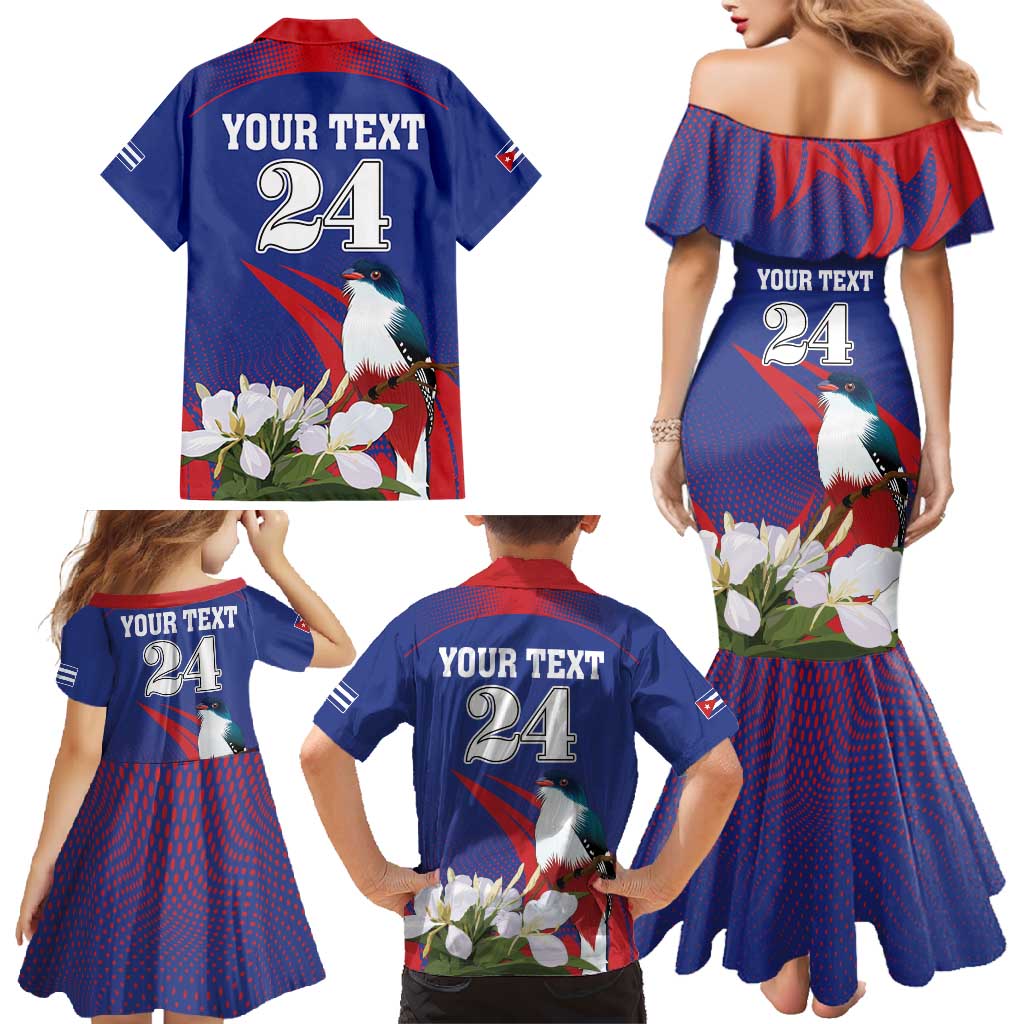 Custom Cuba Independence Day 1868 Family Matching Mermaid Dress and Hawaiian Shirt Tocororo With White Mariposa - Wonder Print Shop