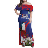 Custom Cuba Independence Day 1868 Family Matching Off Shoulder Maxi Dress and Hawaiian Shirt Tocororo With White Mariposa - Wonder Print Shop