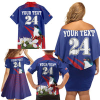 Custom Cuba Independence Day 1868 Family Matching Off Shoulder Short Dress and Hawaiian Shirt Tocororo With White Mariposa - Wonder Print Shop