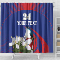 Custom Cuba Independence Day 1868 Shower Curtain Tocororo With White Mariposa