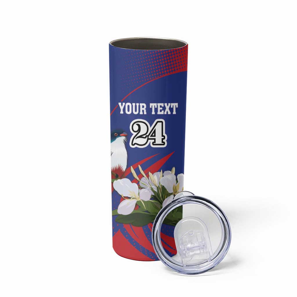 Custom Cuba Independence Day 1868 Skinny Tumbler Tocororo With White Mariposa - Wonder Print Shop
