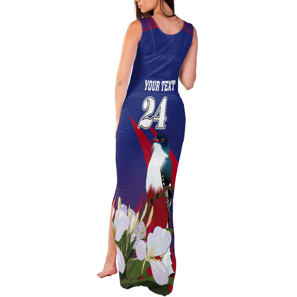 Custom Cuba Independence Day 1868 Tank Maxi Dress Tocororo With White Mariposa - Wonder Print Shop