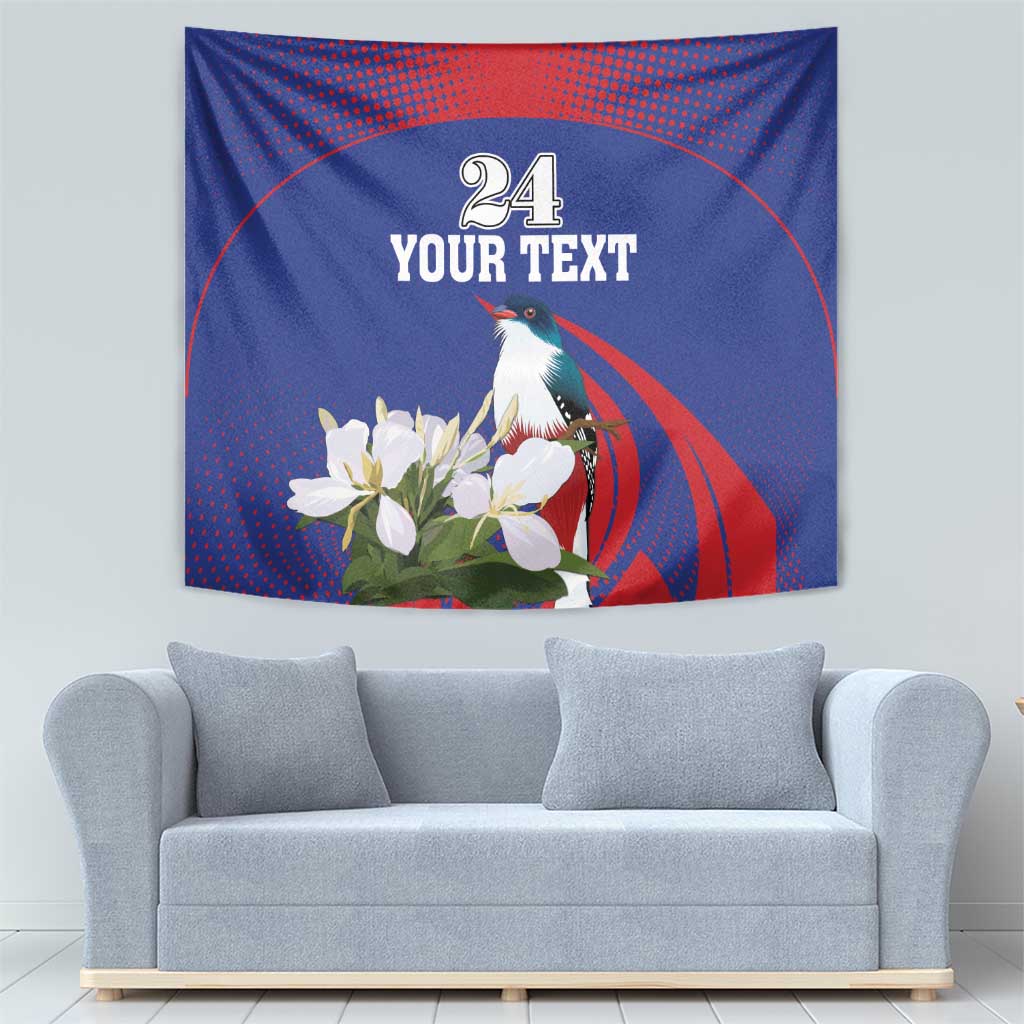 Custom Cuba Independence Day 1868 Tapestry Tocororo With White Mariposa - Wonder Print Shop