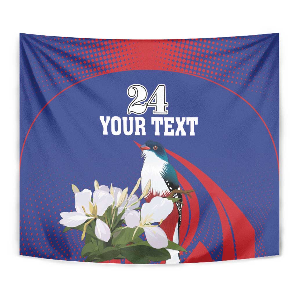 Custom Cuba Independence Day 1868 Tapestry Tocororo With White Mariposa - Wonder Print Shop