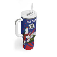 Custom Cuba Independence Day 1868 Tumbler With Handle Tocororo With White Mariposa - Wonder Print Shop