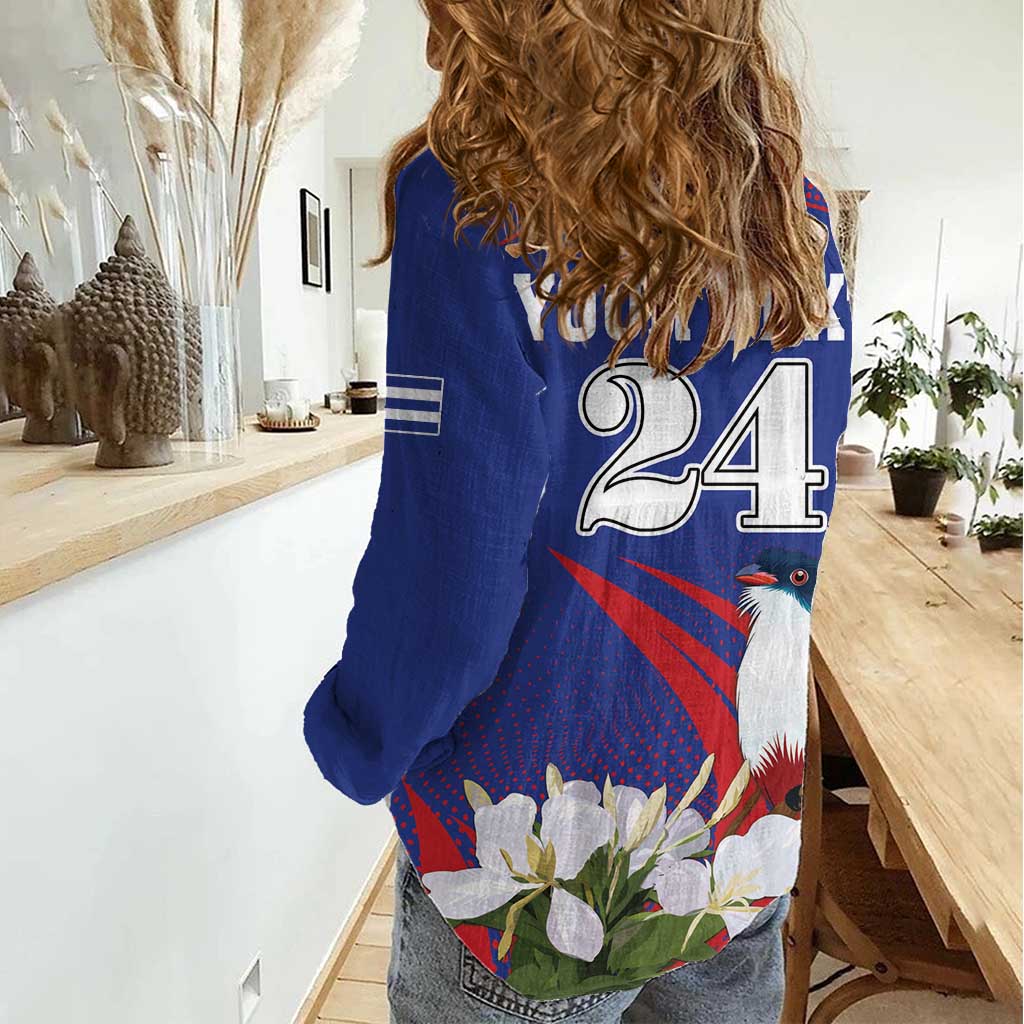 Custom Cuba Independence Day 1868 Women Casual Shirt Tocororo With White Mariposa - Wonder Print Shop