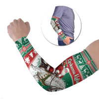 Lithuania Christmas Arm Sleeves Santa Riding White Horse Linksmu Kaledu - Wonder Print Shop
