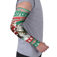 Lithuania Christmas Arm Sleeves Santa Riding White Horse Linksmu Kaledu - Wonder Print Shop