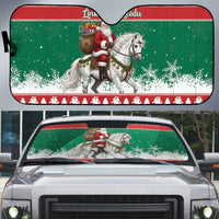 Lithuania Christmas Auto Sun Shade Santa Riding White Horse Linksmu Kaledu - Wonder Print Shop