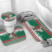 Lithuania Christmas Bathroom Set Santa Riding White Horse Linksmu Kaledu - Wonder Print Shop