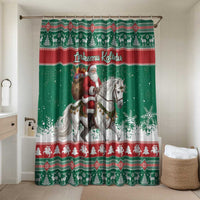 Lithuania Christmas Bathroom Set Santa Riding White Horse Linksmu Kaledu - Wonder Print Shop