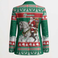 Lithuania Christmas Blazer Santa Riding White Horse Linksmu Kaledu - Wonder Print Shop
