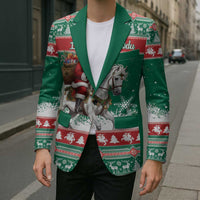 Lithuania Christmas Blazer Santa Riding White Horse Linksmu Kaledu - Wonder Print Shop