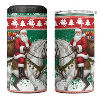 Lithuania Christmas 4 in 1 Can Cooler Tumbler Santa Riding White Horse Linksmu Kaledu - Wonder Print Shop