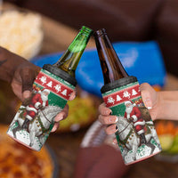 Lithuania Christmas 4 in 1 Can Cooler Tumbler Santa Riding White Horse Linksmu Kaledu - Wonder Print Shop