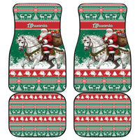 Lithuania Christmas Car Mats Santa Riding White Horse Linksmu Kaledu - Wonder Print Shop